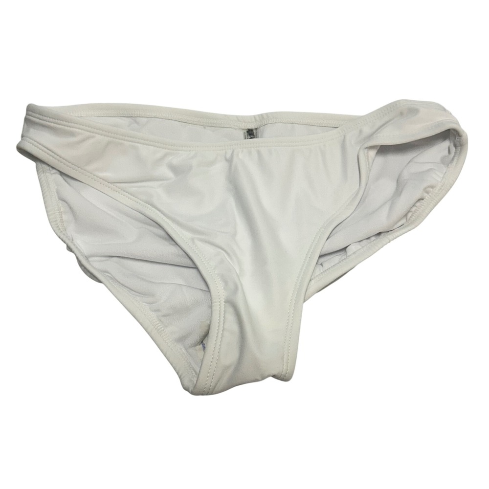 Hapari White Regular Bikini Bottoms Solid UPF 50+ Swim Size Large